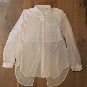 Free people white button up blouse shell NWT